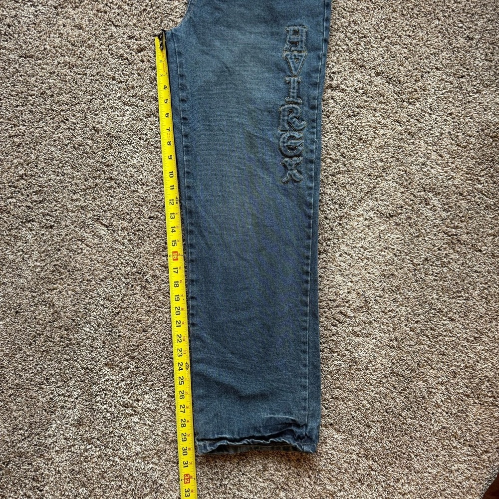 Avirex Jeans Mens Size 29 x 30  Baggy Embroidered Y2K 90s Skate Hip Hop RARE - Picture 9 of 11
